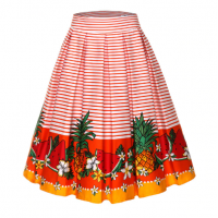 Retro Floral Print Vintage Pleated Skirts (1) TL